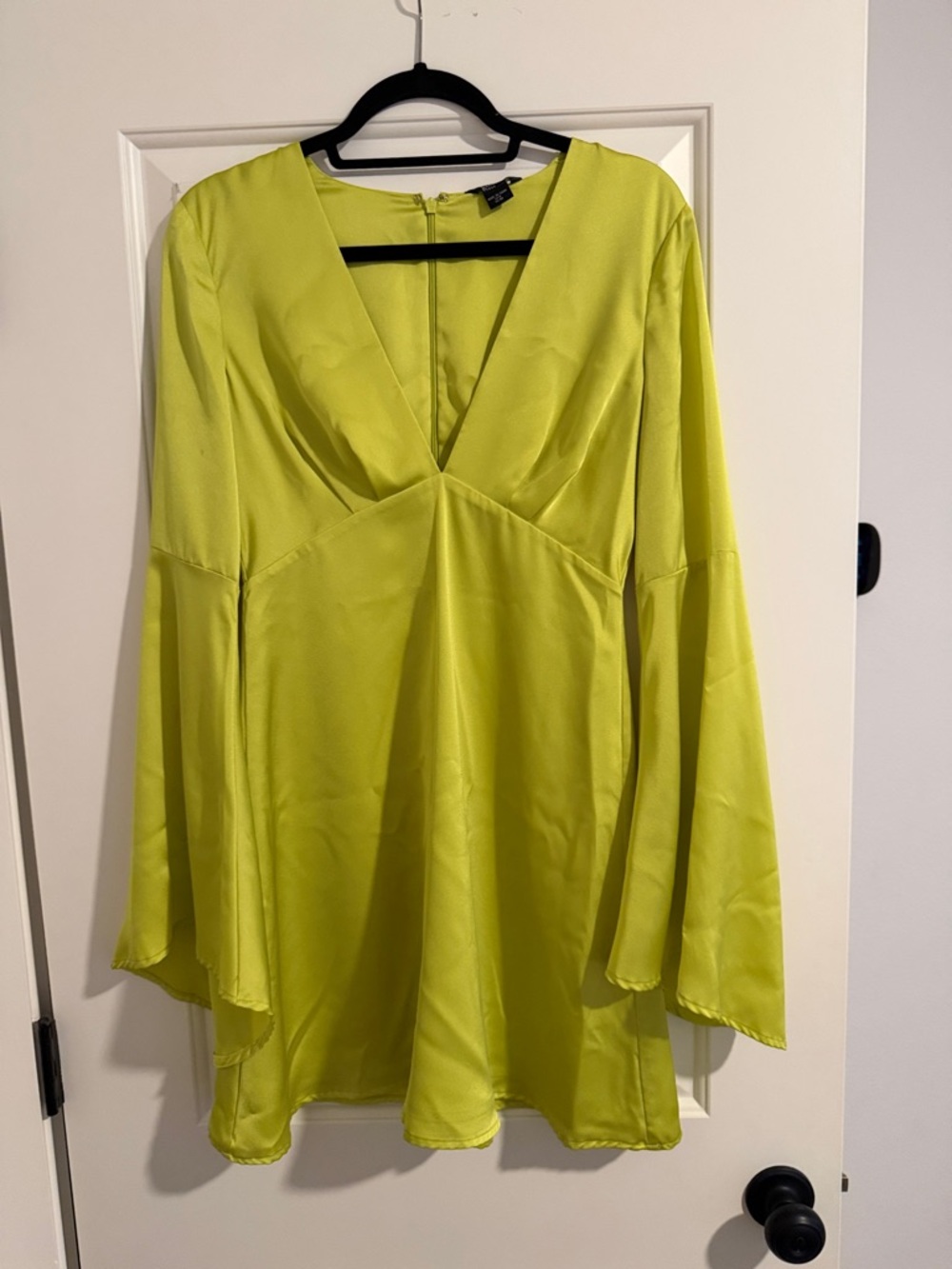 Guess by Marciano Lime Green Long Sleeve V-Neck Dress